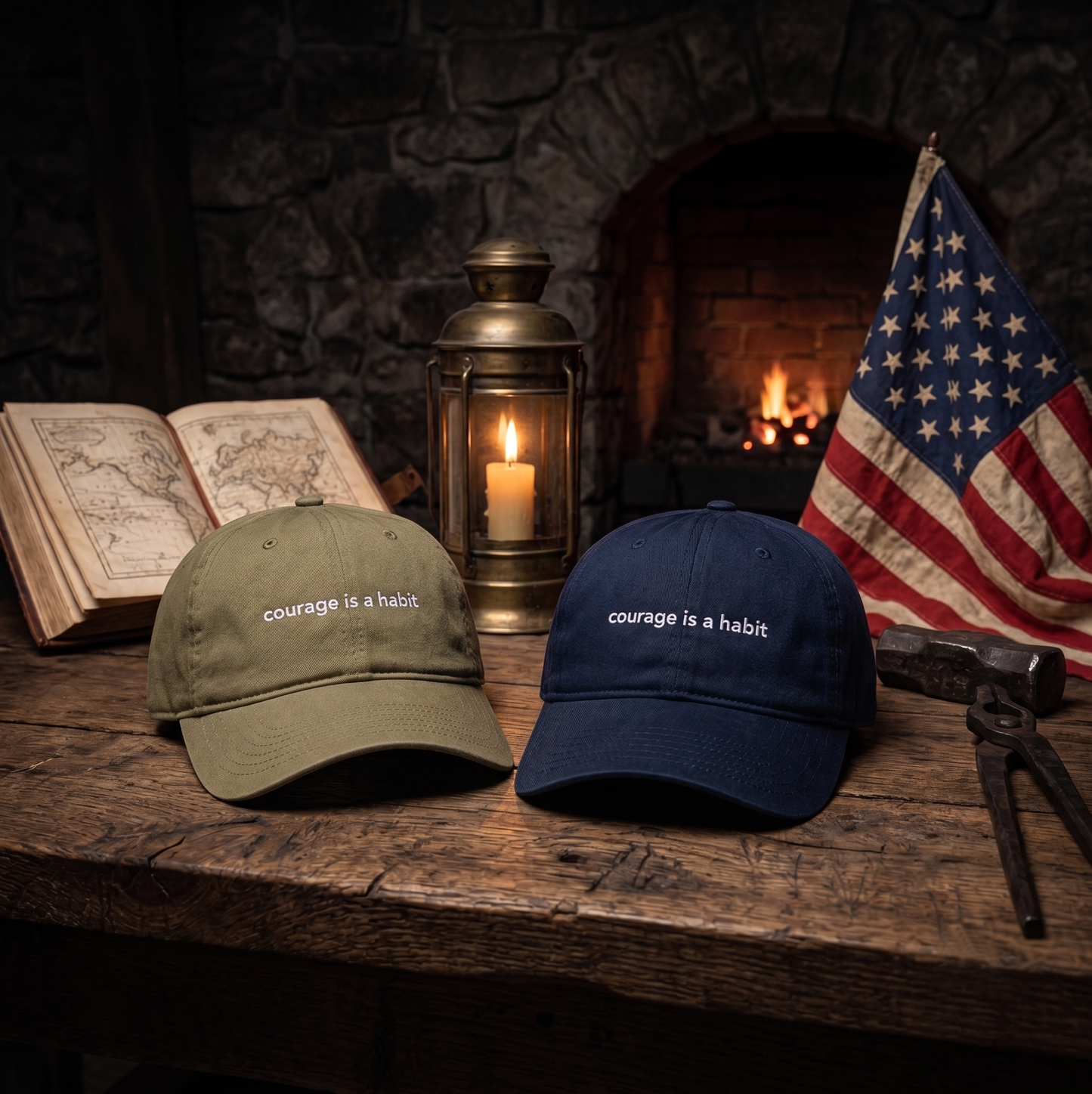 Courage Is A Habit Embroidered Baseball Cap