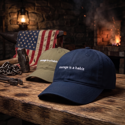 Courage Is A Habit Embroidered Baseball Cap