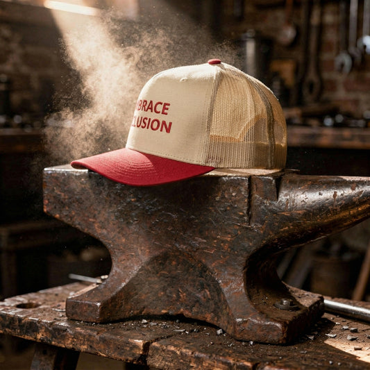 EMBRACE EXCLUSION Vintage Tan/Dark Red Hat